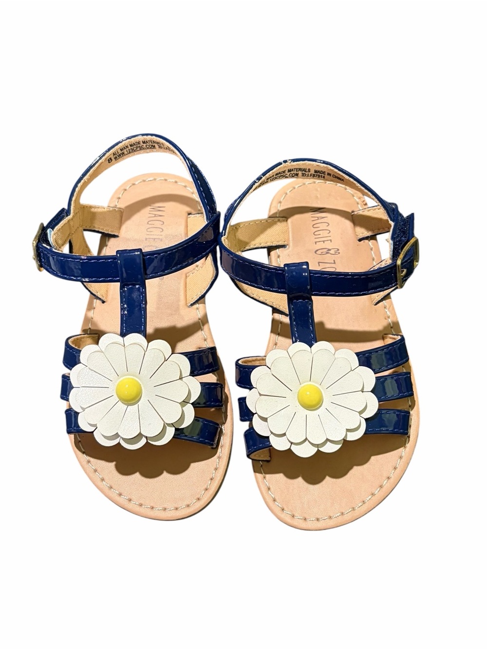 Maggie & Zoe Toddler Girls Daisy Sandals Blue Patent Size 8